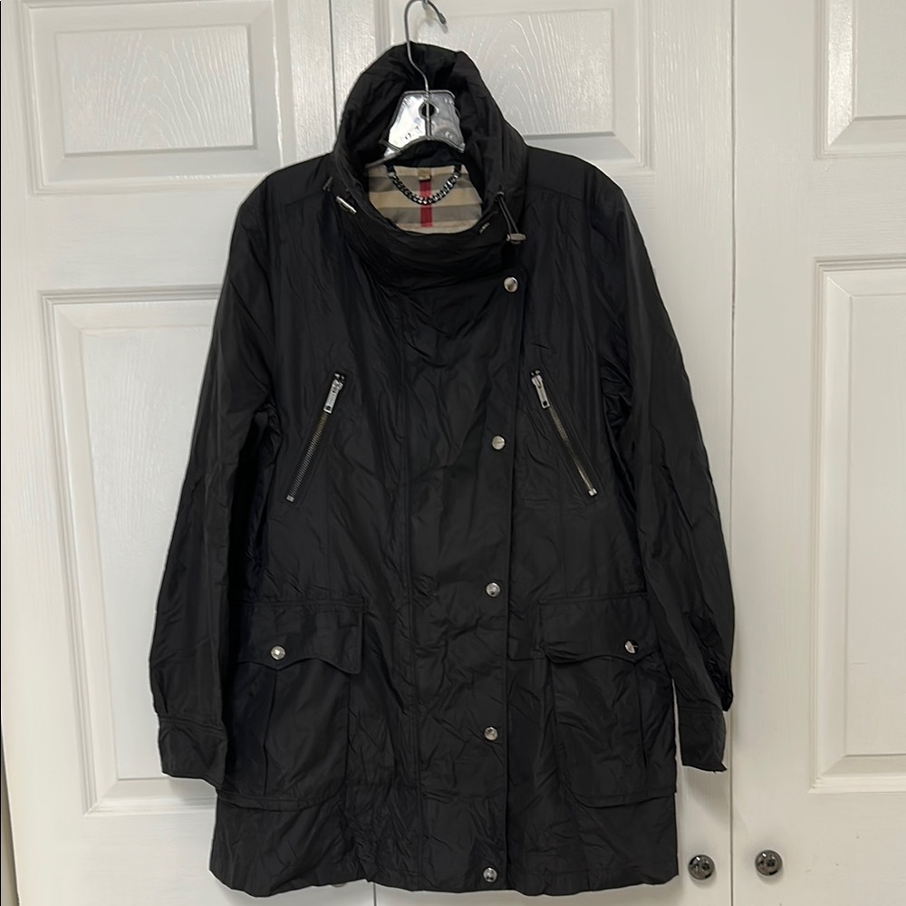Burberry Black Trench Coat with Hood